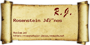 Rosenstein János névjegykártya