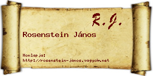 Rosenstein János névjegykártya